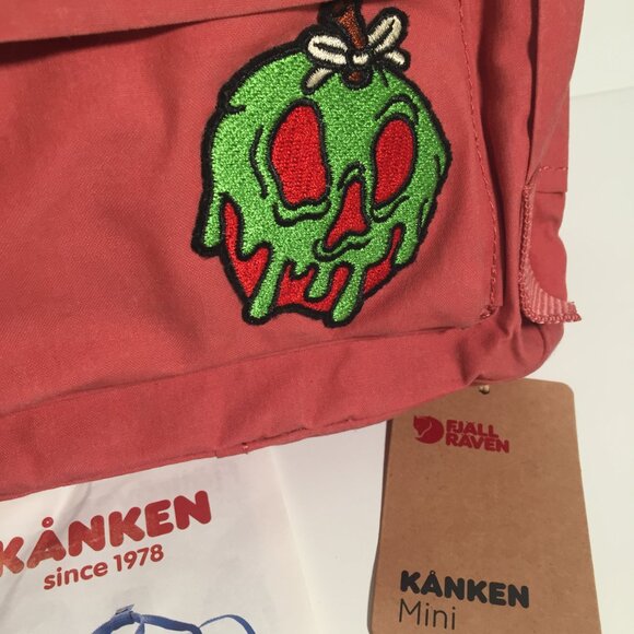 Fjallraven Kanken mini backpack In Dahlia with Poison Apple Patch - Picture 3 of 9